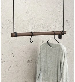 Hnedý nástenný vešiak z dubového dreva 80 cm Swing M – LIND DNA