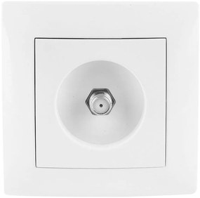 Satelitná zásuvka typu F Wesa biela