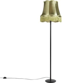 Retro stojaca lampa čierna so zeleným tienidlom Granny 45 cm - Simplo