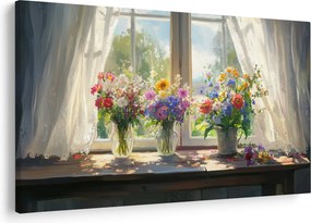 Obraz - Kytica pri okne (90x60 cm)