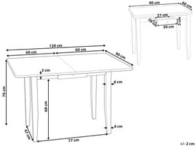 Rozkladací jedálenský stôl 90/120 x 60 cm tmavé drevo MASELA Beliani