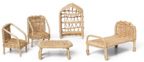 Ferm Living Nábytok pre bábiky Rattan Dollhouse Furniture