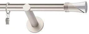 Dekorstudio Chrómová matná jednoradová garniža VEGA 19mm Dĺžka: 420cm, Typ uchytenia: Držiak otvorený, Typ príslušenstva: Krúžky tiché so štipcami