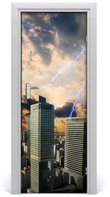 Fototapeta samolepiace dvere búrka Varšava 75x205 cm
