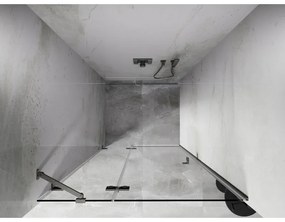 Mexen, Mexen Lunar ľavé otočné sprchové dvere 125 cm, transparentné, brúsený nikel - 834-125-000-97-00-L