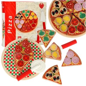 KIK Drevená hracia súprava Pizza s príslušenstvom