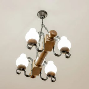 Brilagi - Luster na reťazi RUSTIC 4xE14/40W/230V buk/orech