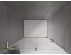 Mexen Velar L, posuvné sprchové dvere do otvoru 120 cm, 8mm číre sklo, zlatá lesklá, 871-120-003-01-50
