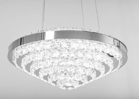 Toolight - Krištáľová závesná lampa APP774-1CP + diaľkové ovládanie, chrómová, OSW-05025