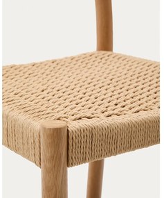 Barová stolička z dubového dreva v prírodnej farbe (výška sedadla 65 cm) Yalia – Kave Home