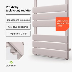 Blumfeldt Fairmont 50 x 107 radiátor 509 W teplá voda 4 držiaky na uteráky 1/2"