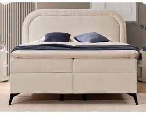 Béžová boxspring posteľ s úložným priestorom 140x200 cm Ornes – Ropez