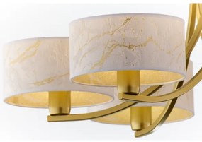 Jupiter 2098 - Luster na reťazi ARTHUR 6xE27/15W/230V biela/zlatá/mramorový dekor