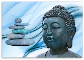 Obraz na plátně Buddha Stone Blue - 100x70 cm