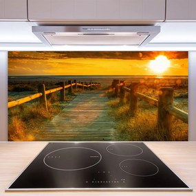 Nástenný panel  Západ slnka architektúra 125x50 cm