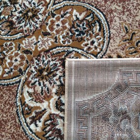 Orientálny koberec s kvetinovým vzorom v hnedej farbe Alfa 09 Rozmer: 40x60 cm