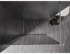 Mexen Kioto-F, sprchová zástena s rámom 70 x 202 cm, 8 mm šedé sklo, oceľový profil, 800-070-104-97-40
