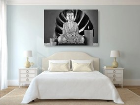 Obraz Budha s relaxačným zátiším v čiernobielom prevedení Varianta: 60x40