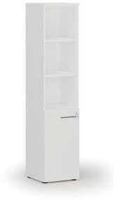 Kombinovaná kancelárska skriňa PRIMO WHITE, dvere na 2 poschodia, 1781 x 400 x 420 mm, biela
