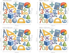 Škola matematika nálepky na stenu do učebne arch 75 x 57 cm