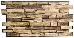 PVC 3D obkladový panel 98 x 50 cm - Natural Stone Slate kamenná