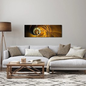Obraz - Abstrakcia v pohybe (s hodinami) (90x30 cm)