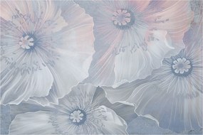 Obraz - Modré kvety na stene (90x60 cm)