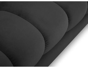 Tmavosivá zamatová rohová pohovka Cosmopolitan Design Bali, ľavý roh