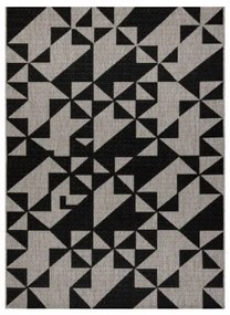Koberec Šnúrkový SIZAL FLOORLUX 20489 striebor. / čierny Trojuholníky