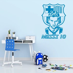 Veselá Stena Samolepka Lionel Messi 10 Farba: modrá, Veľkosť: 80 x 57 cm