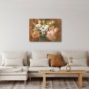 Sklenený obraz - Maľovaná kytica kvetov (70x50 cm)