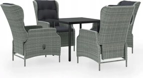 vidaXL 5-dielna sada záhradného nábytku, svetlosivá