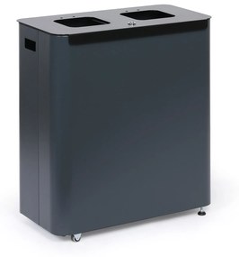 Alda Odpadkový kôš na triedený odpad, 2 x 60 l, lakovaný sivý