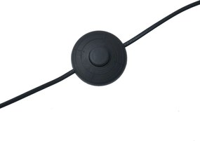 Drevená stojaca lampa s oranžovým tienidlom a zlatým interiérom 50 cm - Tripod Classic