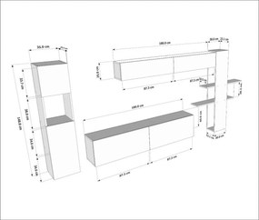 Maxi White TV nástenná jednotka