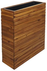 Set 2 kvetináčov HWC-L21, akáciové drevo - hnedá