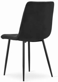 Jedálenská stolička TURIN zamat čierna (čierne nohy)
