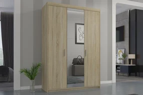 Skriňa trojdverová z zrkadlom Lena 3D - Dub sonoma