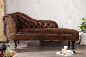Leňoška Chesterfield Vintage hnedá