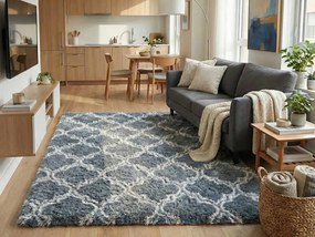 TZ Sivo-modrý vzorovaný koberec shaggy Decor Latern Rozmer: 100x150 cm