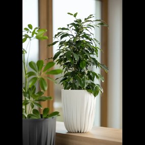 Kvetináč MIRA 145 mm ECO RECYCLED – biely *9126*9058*