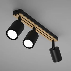 Bodové svietidlo TERRA 3xGU10/8W/230V čierna/dub