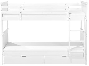 Biela poschodová posteľ s úložným priestorom 90 x 200 cm ALBON Beliani