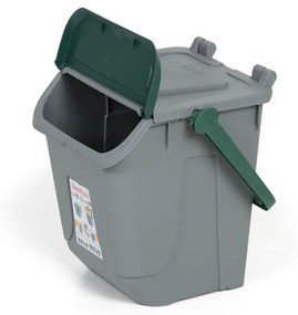 Mobil Plastic Plastový odpadkový kôš na triedenie odpadu ECOLOGY, 25 l, sivá/zelená