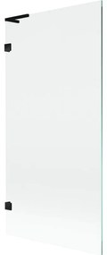 Mexen, Mexen Lunar L 1-krídlová vaňová zástena 90 x 150 cm, transparentná, čierna - 897L-090-000-70-00