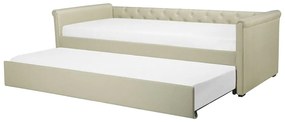 Rozkladacia čalúnená posteľ 80 x 200 cm béžová LIBOURNE Beliani