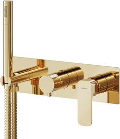 Podomietková sprchová batéria v zlatej farbe (2 výstupy) Spy – Sapho