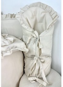 Kompletná béžová výbava do postieľky 5v1 – bavlnená sada pre bábätko