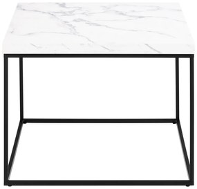 Konferenčný stolík Barossa 60 cm biely mramor/čierny