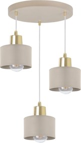 Závesné svietidlo Panta, 3x béžové kovové tienidlo, g, o